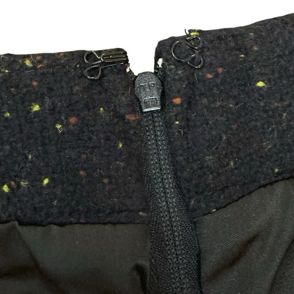 Modcloth The Penny Wool Blend Black Speckle Tweed Career Mini Skirt Sz 8 Pockets - Picture 5 of 7